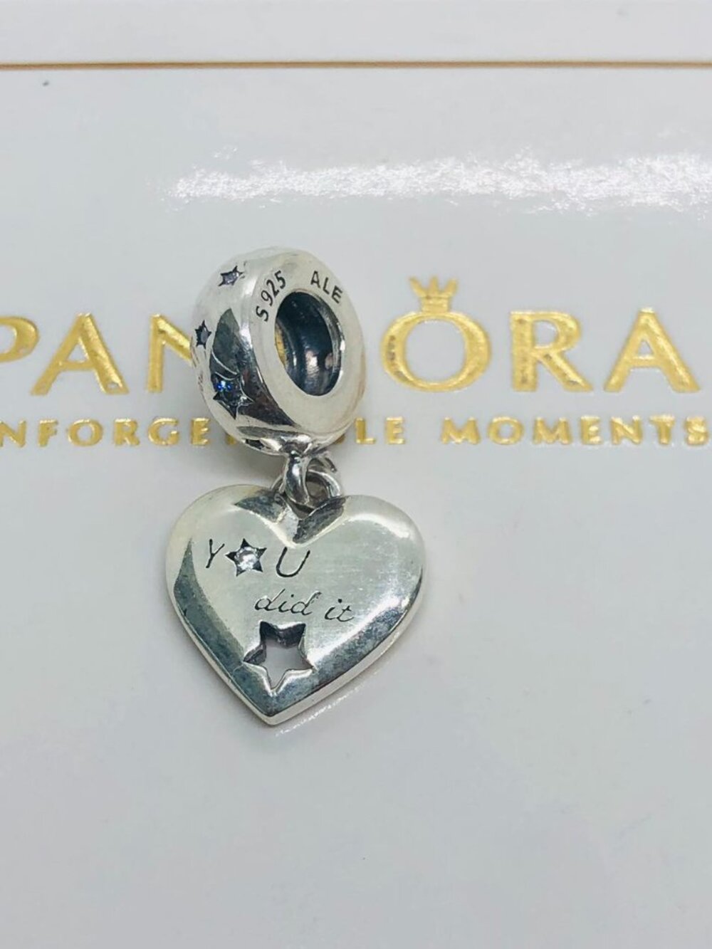 Pandora Congratulations Heart & Stars Dangle Charm